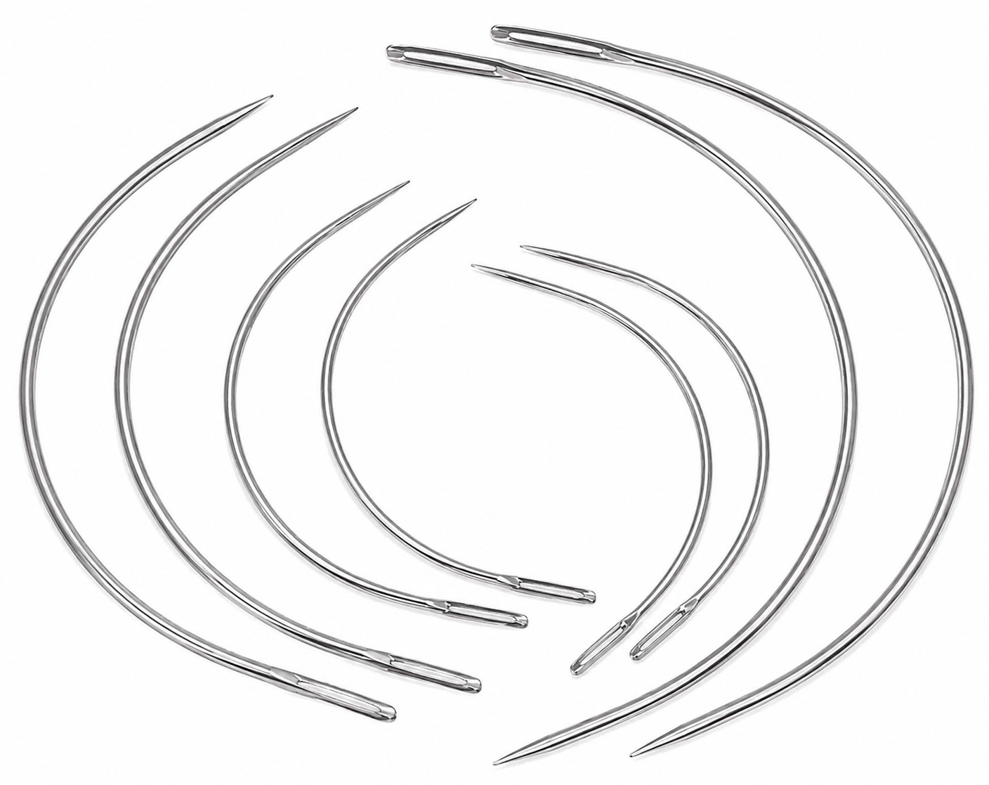 Curved Leather Sewing Needle Set – Round Steel Upholstery & Saddle Stitch Hand Needles