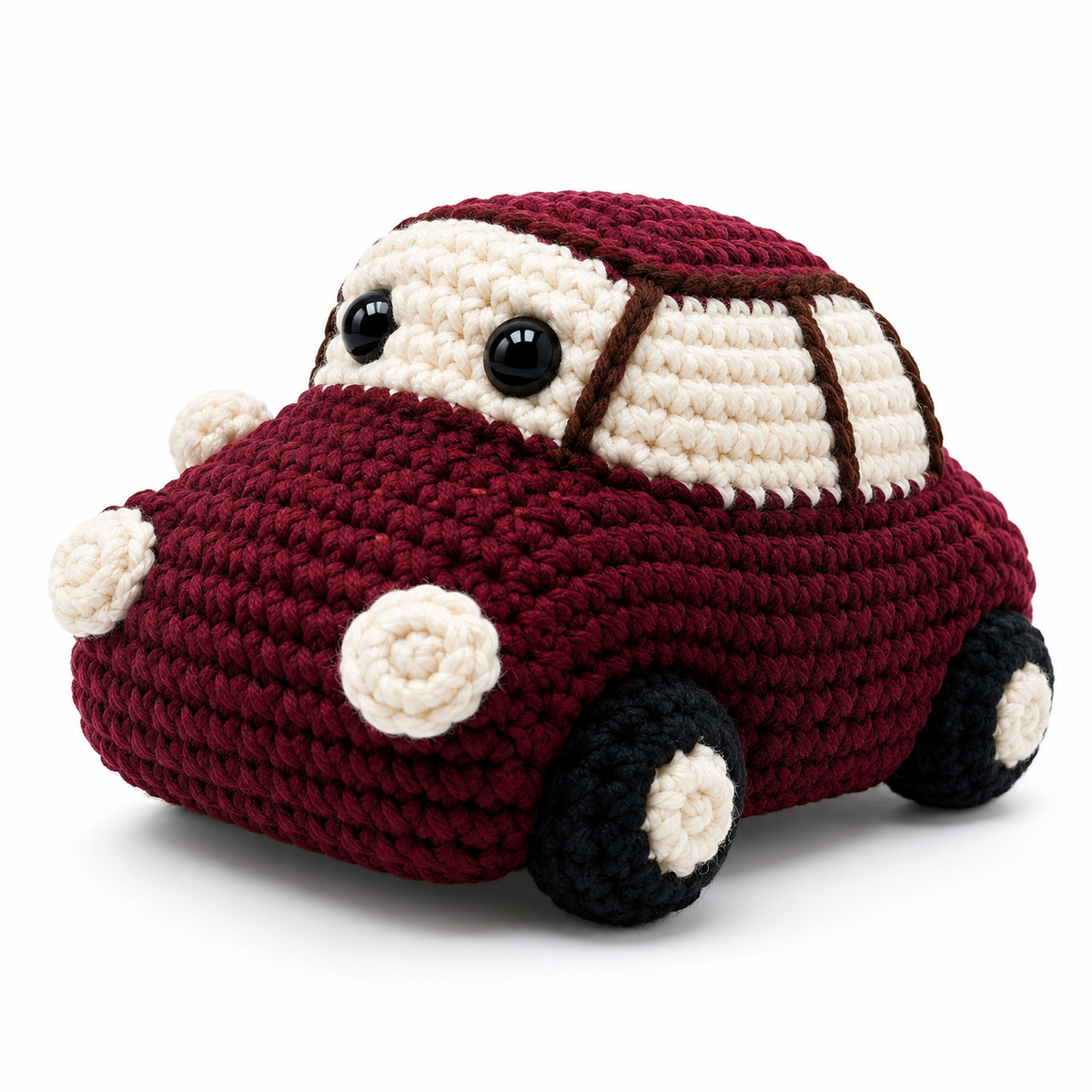Handmade Crochet Vintage Car Dashboard Ornament | Mini Amigurumi Car Buddy