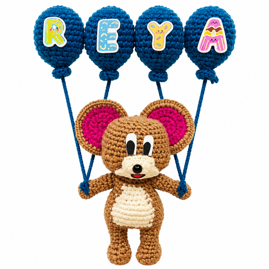 Handmade Crochet Teddy Bear Swing Plushie | Cute Amigurumi Hanging Bear Decor