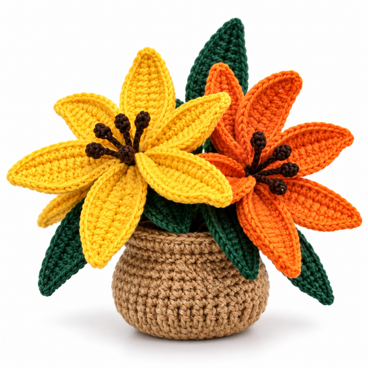 Crochet Flower Vase | Handmade Floral Home Decor