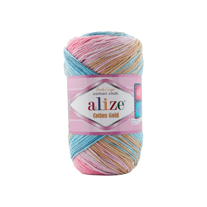 Alize Cotton Gold Batik Yarn – 55% Cotton, 45% Acrylic Knitting & Crochet Yarn (100g)