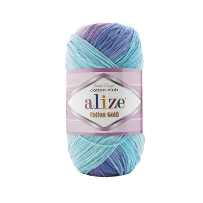 Alize Cotton Gold Batik Yarn – 55% Cotton, 45% Acrylic Knitting & Crochet Yarn (100g)
