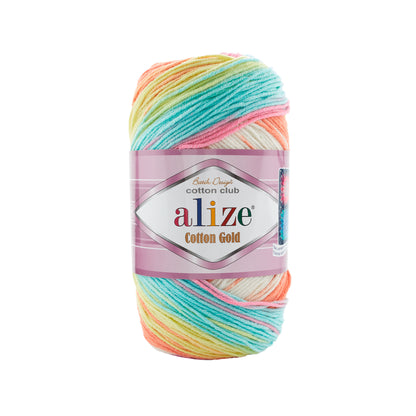 Alize Cotton Gold Batik Yarn – 55% Cotton, 45% Acrylic Knitting & Crochet Yarn (100g)