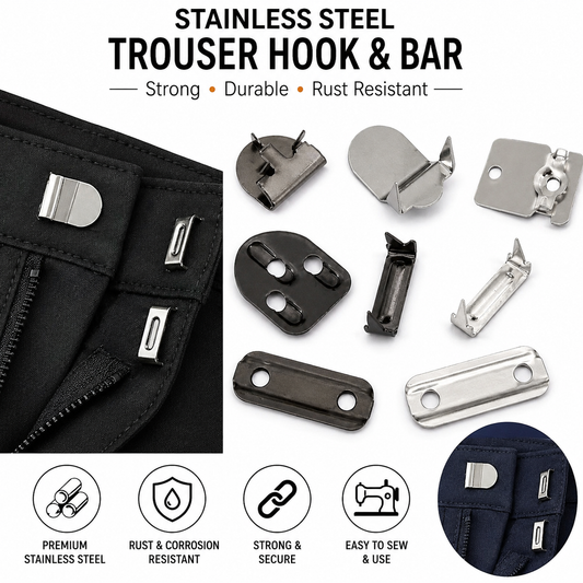 Stainless Steel Trouser Hook & Bar Fastener for Pants, Skirts & Trousers 1Box 288 pcs