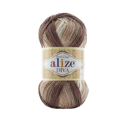 Alize Diva Batik Microfiber Acrylic Yarn – 100g Multicolor Knitting & Crochet Yarn