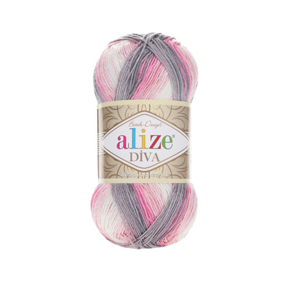 Alize Diva Batik Microfiber Acrylic Yarn – 100g Multicolor Knitting & Crochet Yarn
