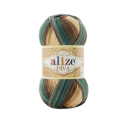 Alize Diva Batik Microfiber Acrylic Yarn – 100g Multicolor Knitting & Crochet Yarn