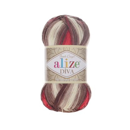 Alize Diva Batik Microfiber Acrylic Yarn – 100g Multicolor Knitting & Crochet Yarn