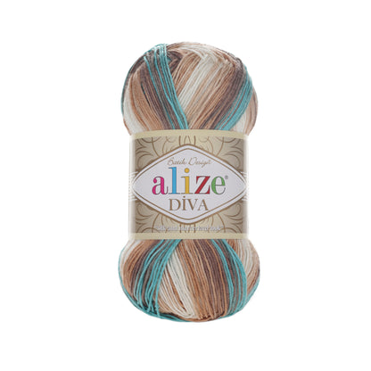 Alize Diva Batik Microfiber Acrylic Yarn – 100g Multicolor Knitting & Crochet Yarn