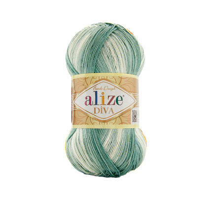 Alize Diva Batik Microfiber Acrylic Yarn – 100g Multicolor Knitting & Crochet Yarn