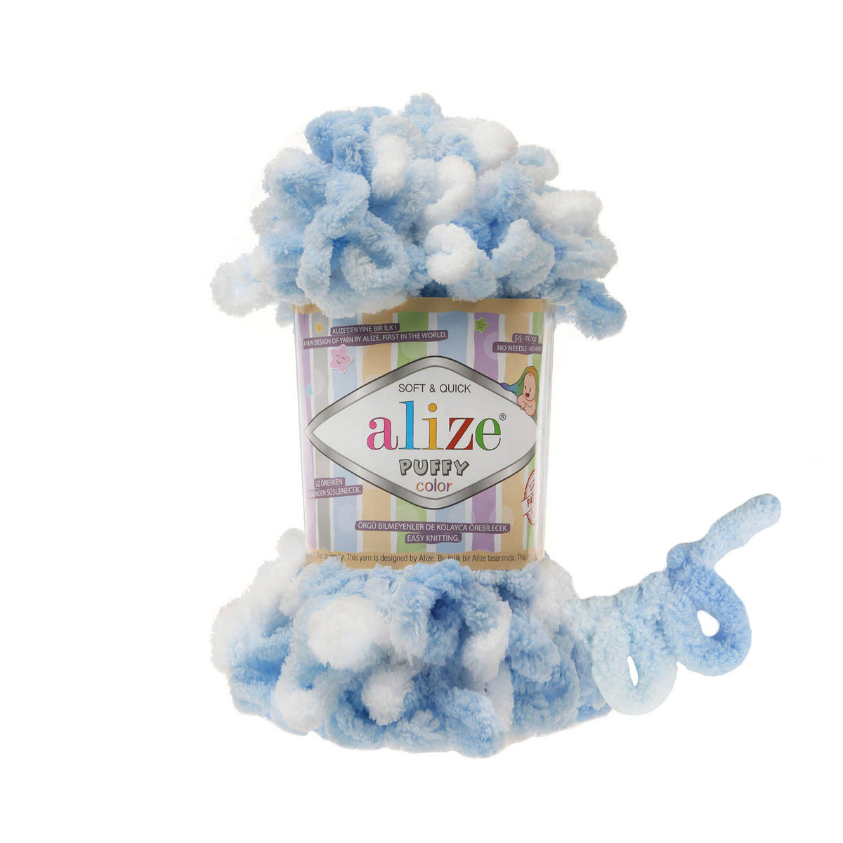 Alize Puffy Color Yarn 100g | Loop Yarn for Finger Knitting & Crochet