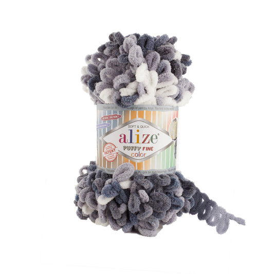 Alize Puffy Fine Color Chenille Loop Yarn – Soft Finger Knitting Yarn (100g)