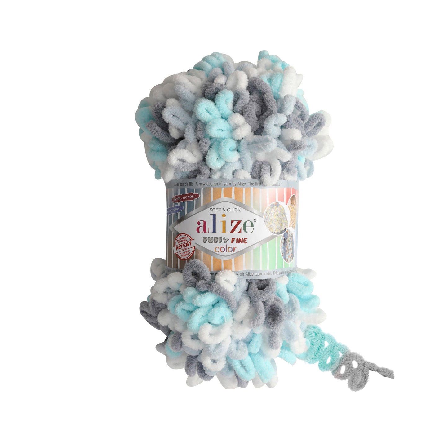 Alize Puffy Fine Color Chenille Loop Yarn – Soft Finger Knitting Yarn (100g)