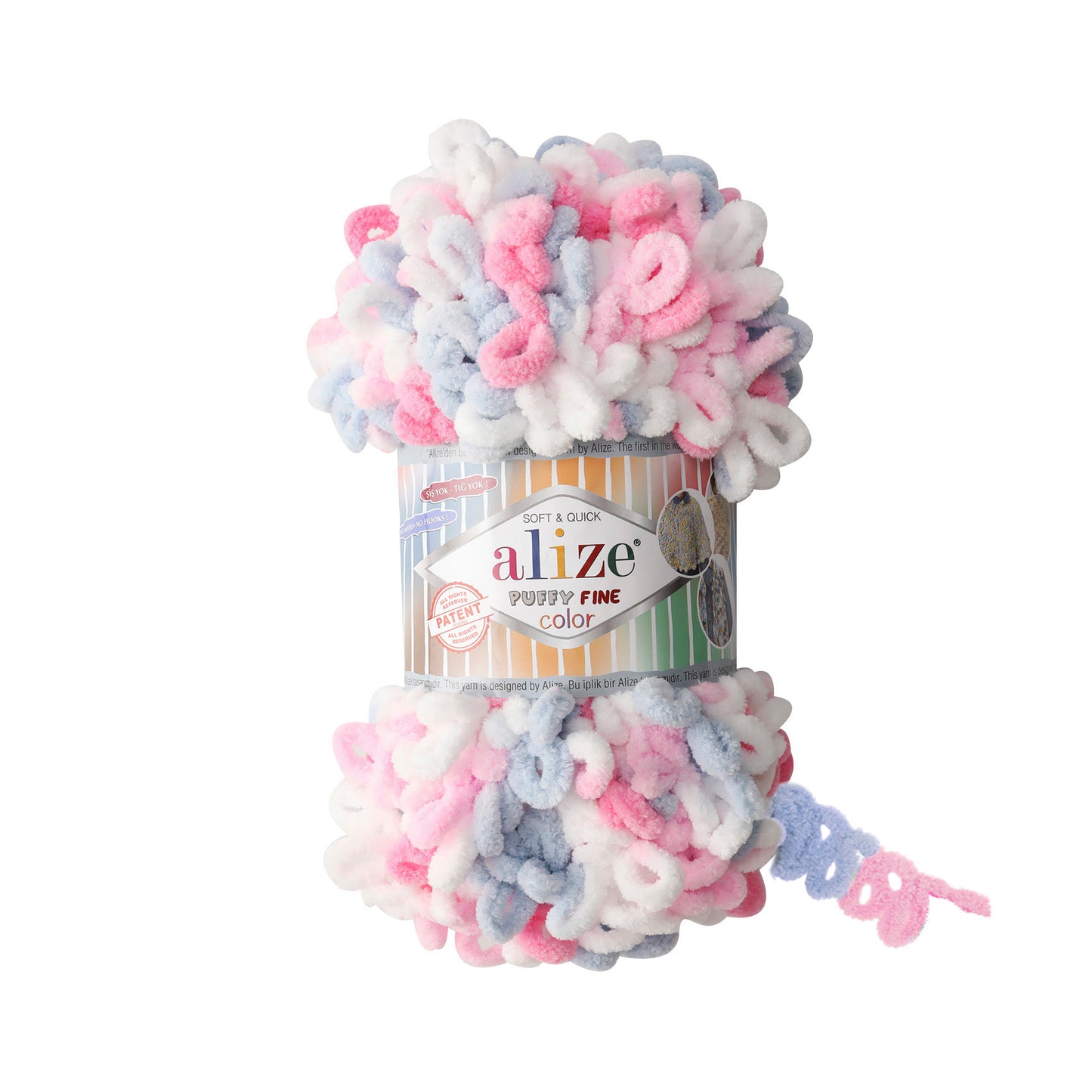 Alize Puffy Fine Color Chenille Loop Yarn – Soft Finger Knitting Yarn (100g)