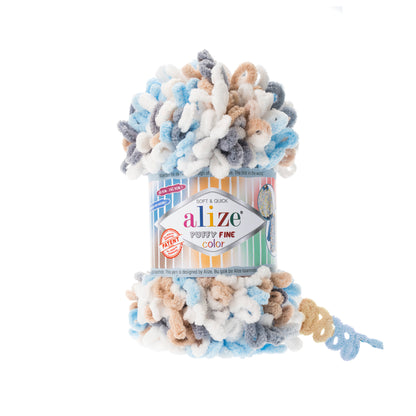 Alize Puffy Fine Color Chenille Loop Yarn – Soft Finger Knitting Yarn (100g)