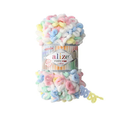 Alize Puffy Fine Color Chenille Loop Yarn – Soft Finger Knitting Yarn (100g)