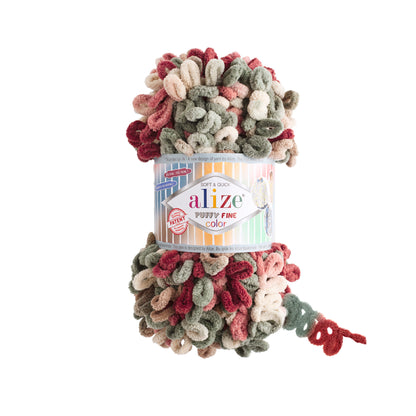Alize Puffy Fine Color Chenille Loop Yarn – Soft Finger Knitting Yarn (100g)