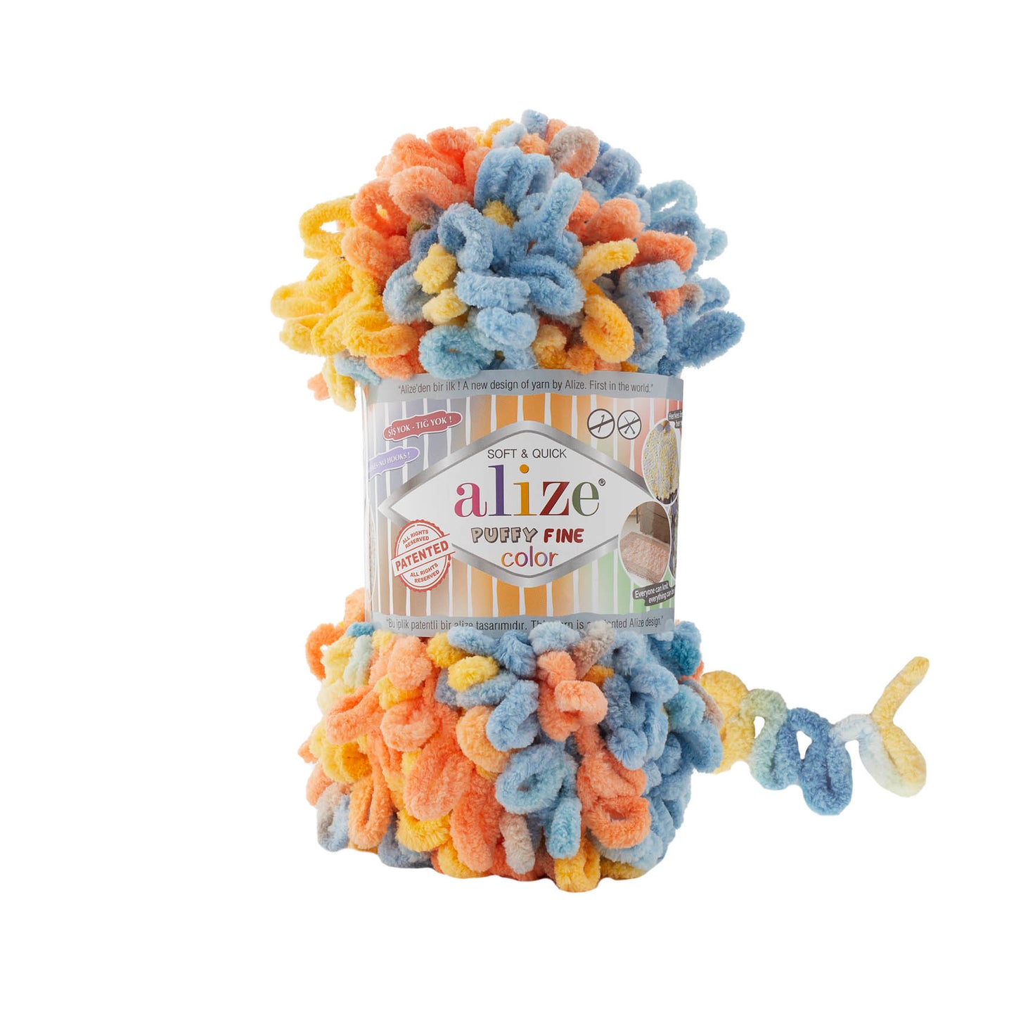 Alize Puffy Fine Color Chenille Loop Yarn – Soft Finger Knitting Yarn (100g)