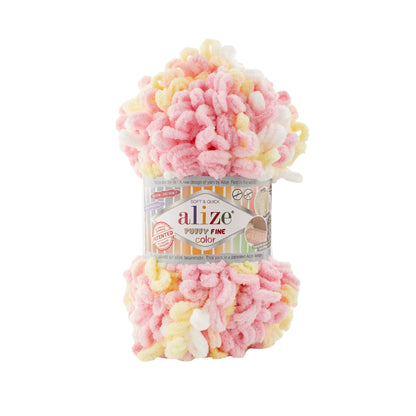 Alize Puffy Fine Color Chenille Loop Yarn – Soft Finger Knitting Yarn (100g)