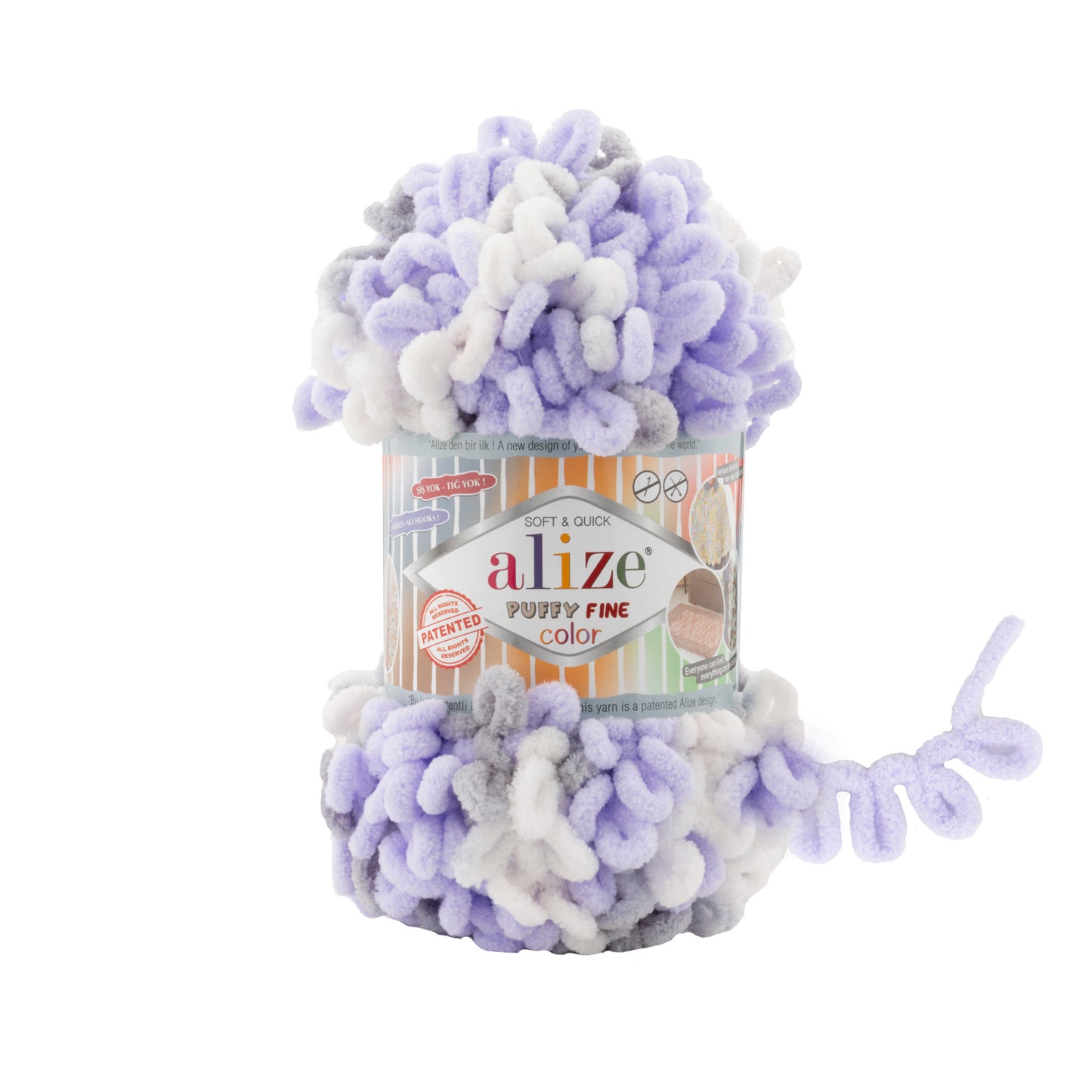 Alize Puffy Fine Color Chenille Loop Yarn – Soft Finger Knitting Yarn (100g)
