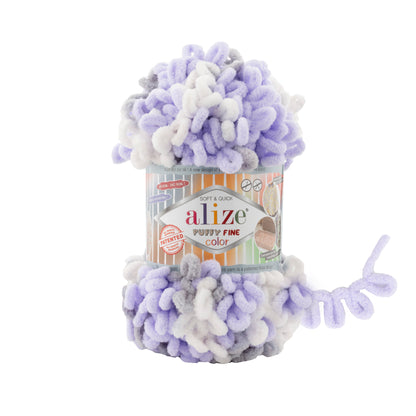 Alize Puffy Fine Color Chenille Loop Yarn – Soft Finger Knitting Yarn (100g)