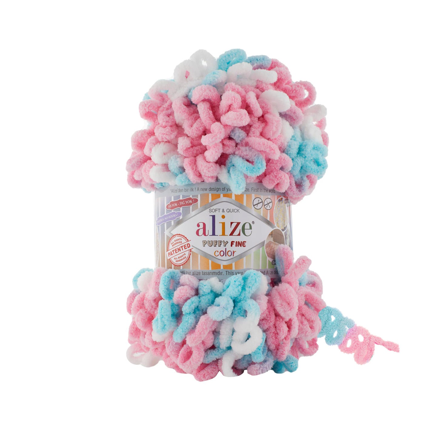 Alize Puffy Fine Color Chenille Loop Yarn – Soft Finger Knitting Yarn (100g)