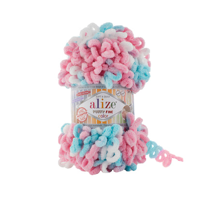 Alize Puffy Fine Color Chenille Loop Yarn – Soft Finger Knitting Yarn (100g)