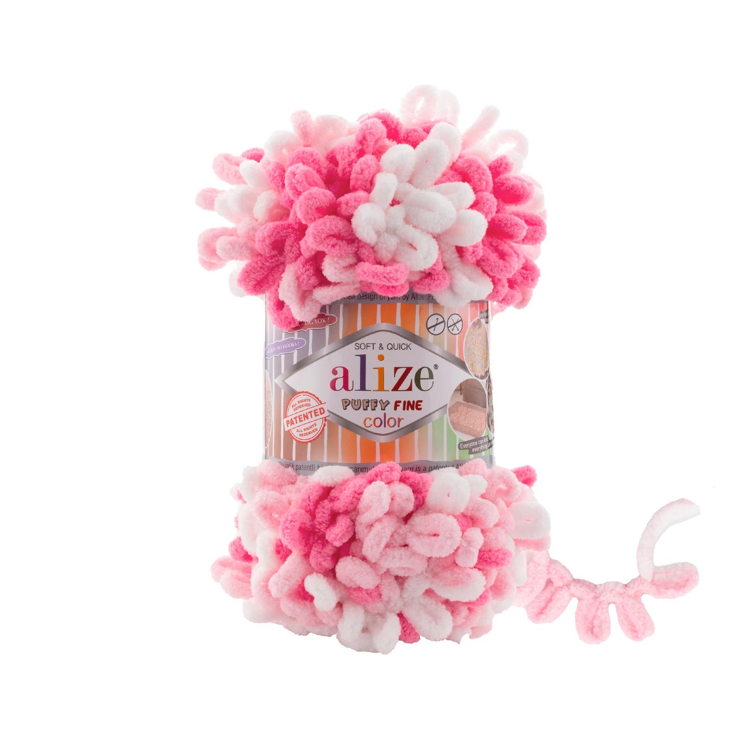 Alize Puffy Fine Color Chenille Loop Yarn – Soft Finger Knitting Yarn (100g)