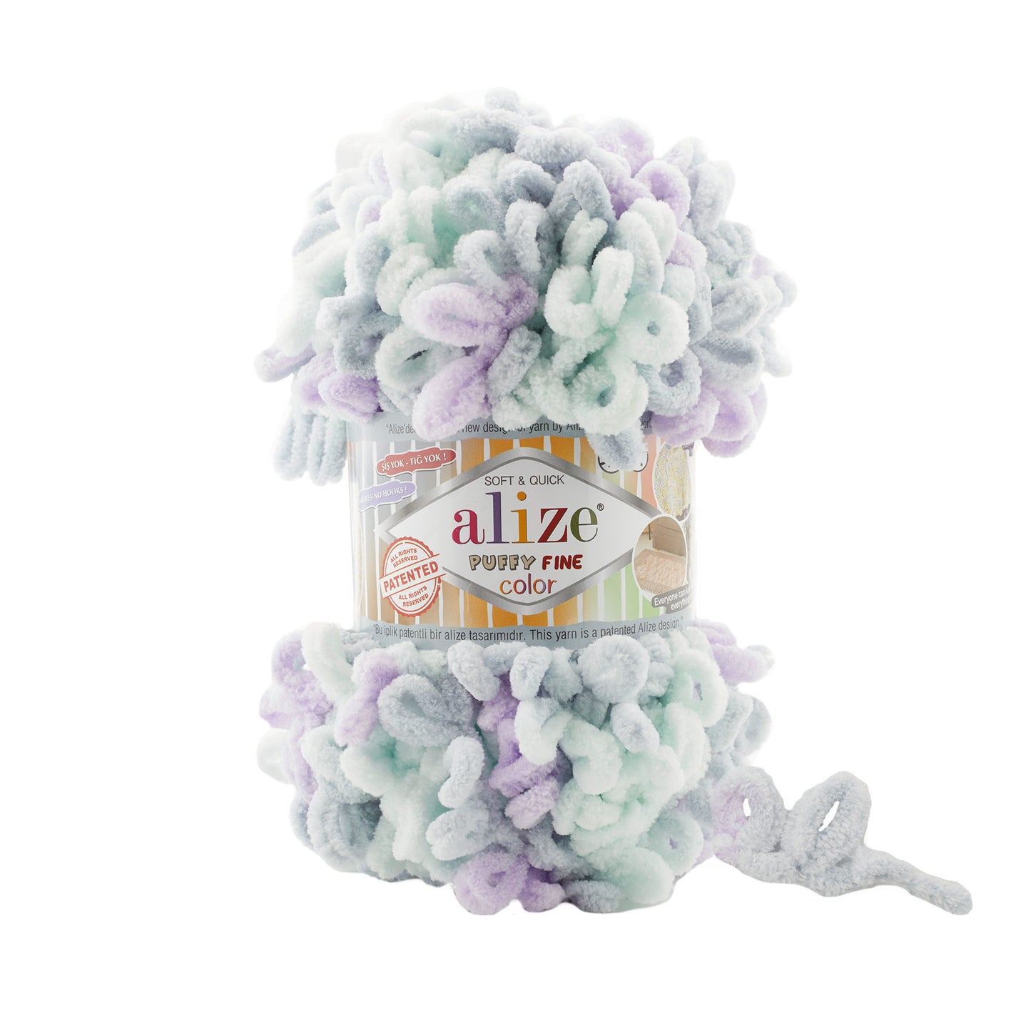 Alize Puffy Fine Color Chenille Loop Yarn – Soft Finger Knitting Yarn (100g)