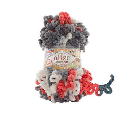 Alize Puffy Fine Color Chenille Loop Yarn – Soft Finger Knitting Yarn (100g)
