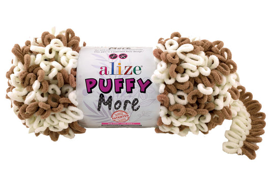 Alize Puffy More Chenille Loop Yarn – 150g Finger Knitting Yarn