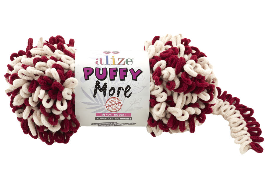 Alize Puffy More Chenille Loop Yarn – 150g Finger Knitting Yarn