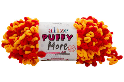 Alize Puffy More Chenille Loop Yarn – 150g Finger Knitting Yarn