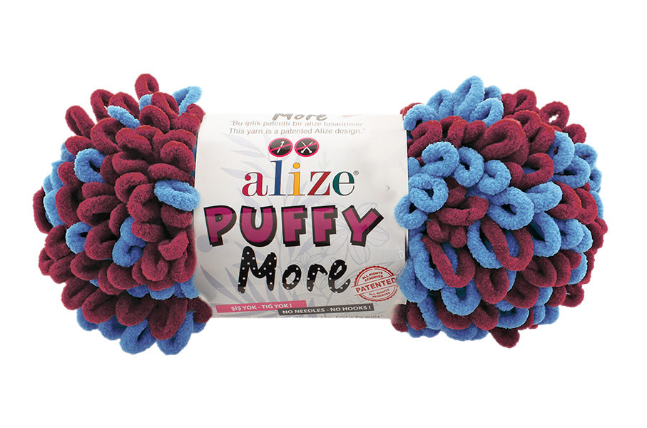 Alize Puffy More Chenille Loop Yarn – 150g Finger Knitting Yarn