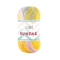 Papatya Sundae Yarn Cake – Soft Gradient Cotton Blend Knitting & Crochet Yarn