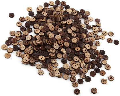 Natural Coconut Shell Buttons – 2 Hole Wooden Buttons for Sewing, Knitting & DIY Crafts