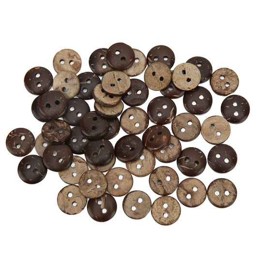 Natural Coconut Shell Buttons – 2 Hole Wooden Buttons for Sewing, Knitting & DIY Crafts