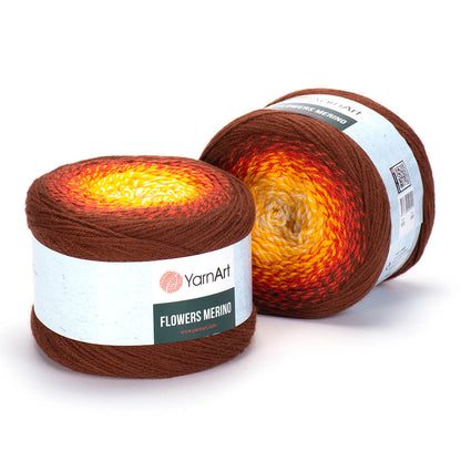 YarnArt Flowers Merino Cake Yarn – 25% Wool, 75% Acrylic Gradient Yarn (225g)