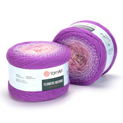 YarnArt Flowers Merino Cake Yarn – 25% Wool, 75% Acrylic Gradient Yarn (225g)