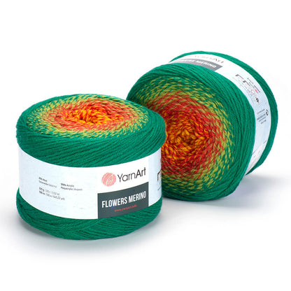 YarnArt Flowers Merino Cake Yarn – 25% Wool, 75% Acrylic Gradient Yarn (225g)