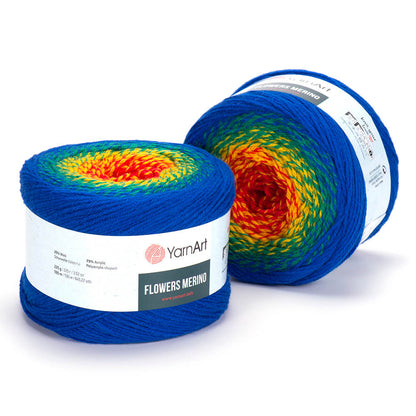 YarnArt Flowers Merino Cake Yarn – 25% Wool, 75% Acrylic Gradient Yarn (225g)