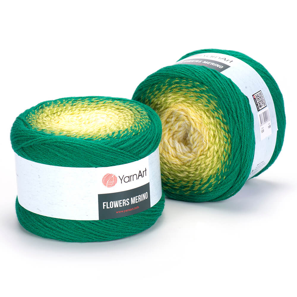YarnArt Flowers Merino Cake Yarn – 25% Wool, 75% Acrylic Gradient Yarn (225g)