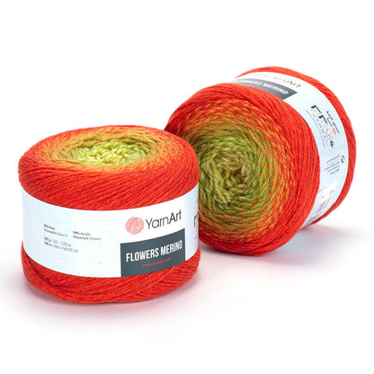 YarnArt Flowers Merino Cake Yarn – 25% Wool, 75% Acrylic Gradient Yarn (225g)