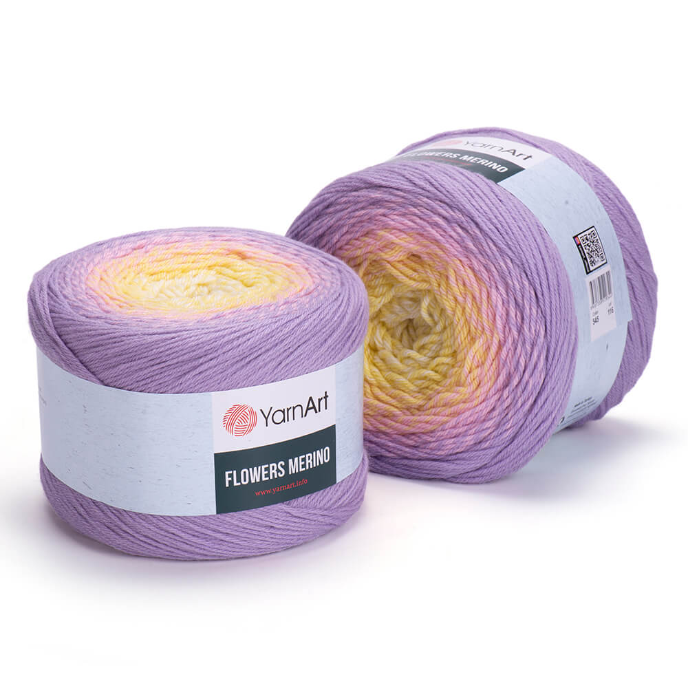 YarnArt Flowers Merino Cake Yarn – 25% Wool, 75% Acrylic Gradient Yarn (225g)