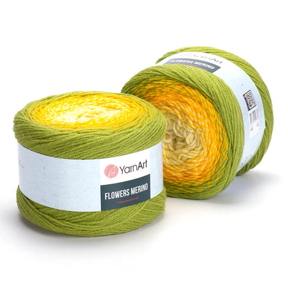 YarnArt Flowers Merino Cake Yarn – 25% Wool, 75% Acrylic Gradient Yarn (225g)