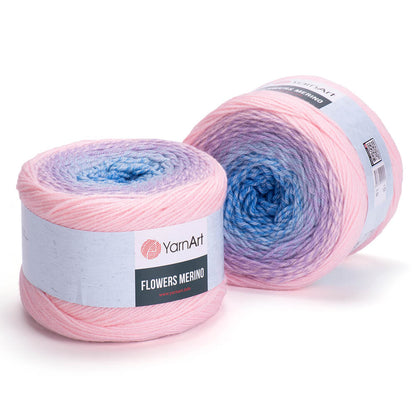 YarnArt Flowers Merino Cake Yarn – 25% Wool, 75% Acrylic Gradient Yarn (225g)