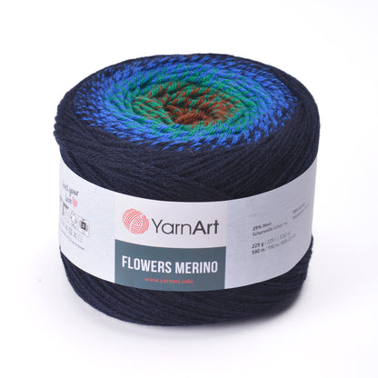 YarnArt Flowers Merino Cake Yarn – 25% Wool, 75% Acrylic Gradient Yarn (225g)