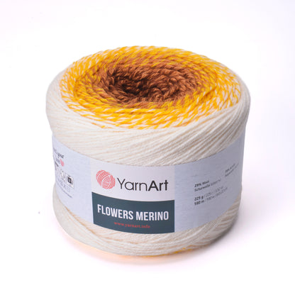 YarnArt Flowers Merino Cake Yarn – 25% Wool, 75% Acrylic Gradient Yarn (225g)