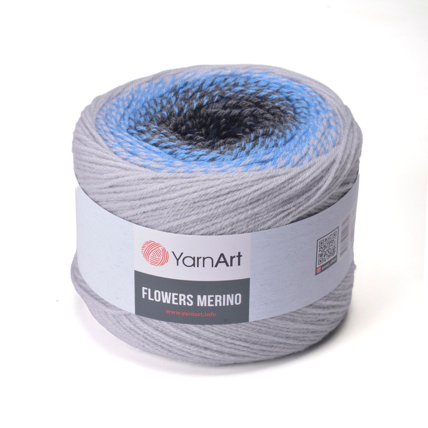 YarnArt Flowers Merino Cake Yarn – 25% Wool, 75% Acrylic Gradient Yarn (225g)