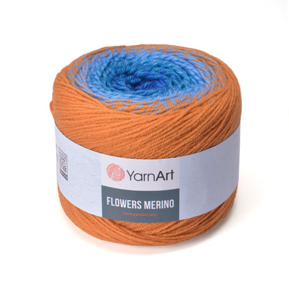 YarnArt Flowers Merino Cake Yarn – 25% Wool, 75% Acrylic Gradient Yarn (225g)